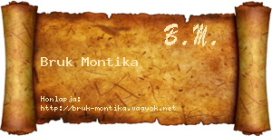 Bruk Montika névjegykártya